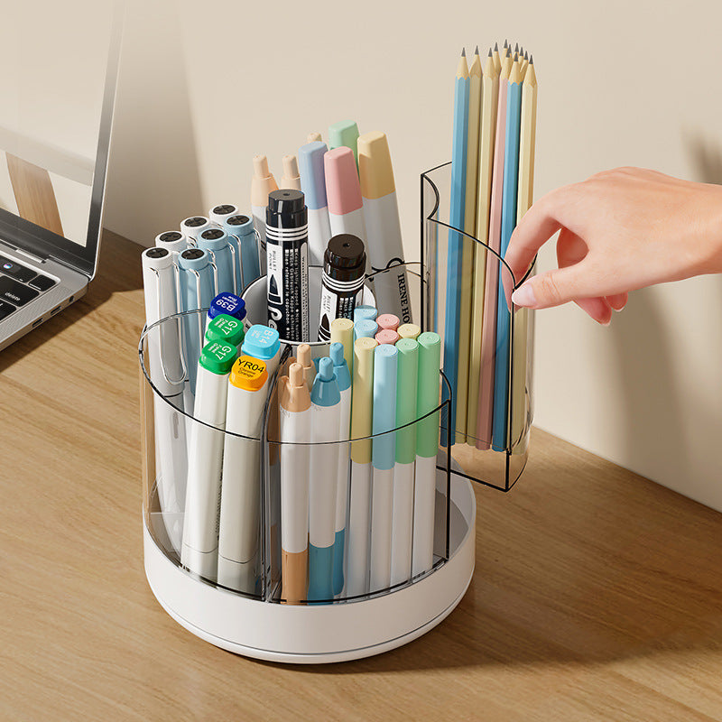 Delicate Transparent Rotating Pen Holder Face Cosmetic Organizer Convenient eprolo