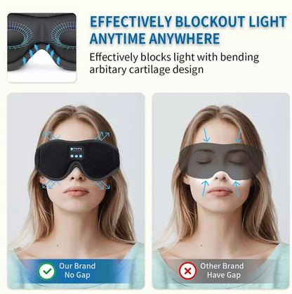 3D Bluetooth Eye Mask Headset Wireless Music Bluetooth Eye Mask New Sleep Bluetooth Eye Mask Stereo eprolo