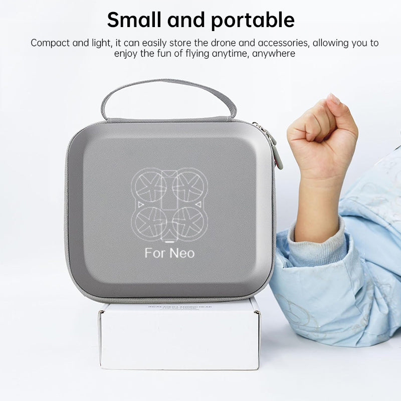 Protective grey hard case for DJI Neo. Two-way zipper, compact, for travel & protection. (Case only) - Smart Savvy