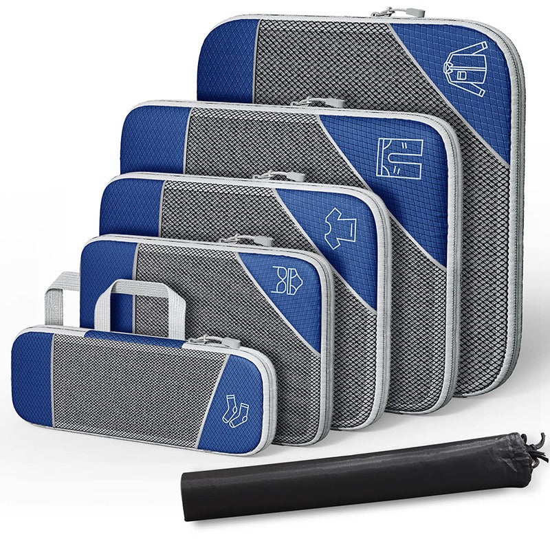 Travel Compressible Storage Bag Storage Bag Set with Shoe Bag Mesh Visual Luggage Storage Organizing Storage Bag eprolo