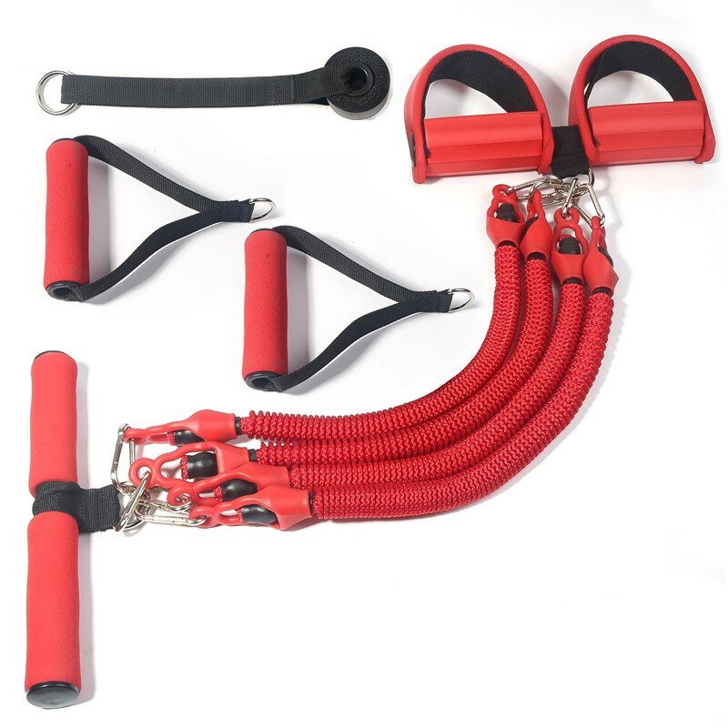 11Pcs Multifunction Sit-up Resistance Band 4-Tube Latex Elastic Yoga Pull Rope Expander Fitness Equipment eprolo