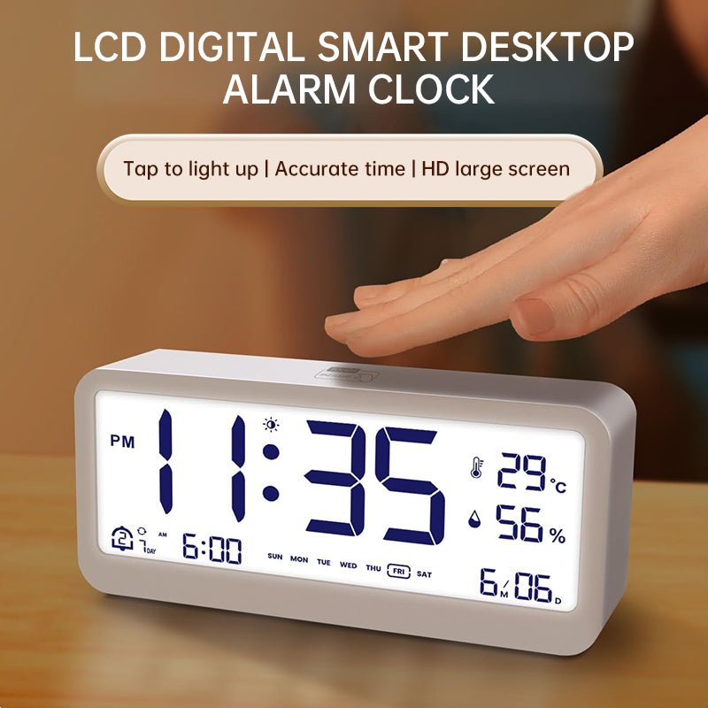 Multifunctional Digital Clock: Adjustable LED Brightness, Temp & Humidity Display, Dual - Mode Alarm, for Bedside or Desk - Smart Savvy