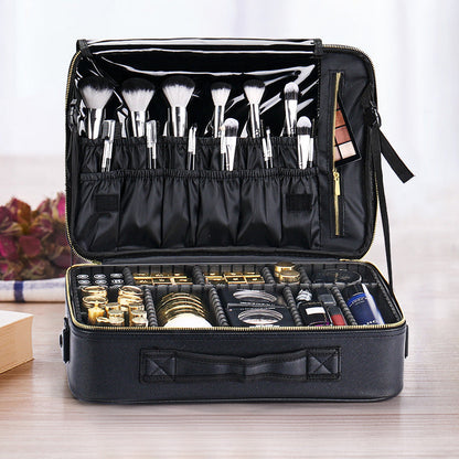 PU portable zipper pouch leather makeup organizer waterproof zipper pouch with handle eprolo