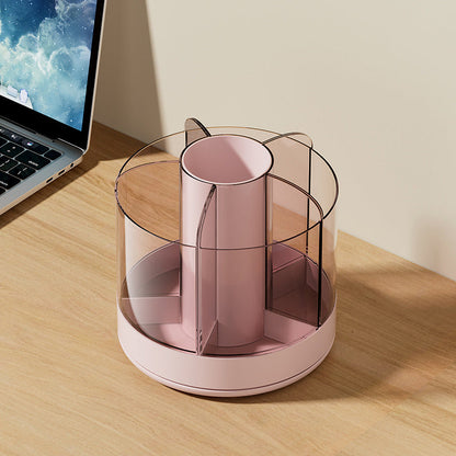 Delicate Transparent Rotating Pen Holder Face Cosmetic Organizer Convenient eprolo
