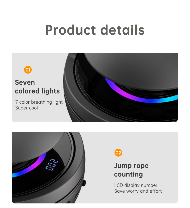 Smart Rope Skipping Machine Smart Jump Rope Machine 10-level Speed Adjustment Led Seven-color Light Wireless Music Function eprolo