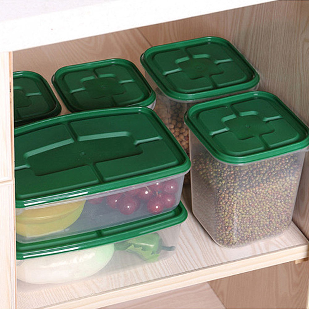 17Pcs/set Keep Fresh Food Storage Box Refrigerator Food Container Sealed Crisper Grain Dried Storage Jar Tank Kitchen Organizer eprolo
