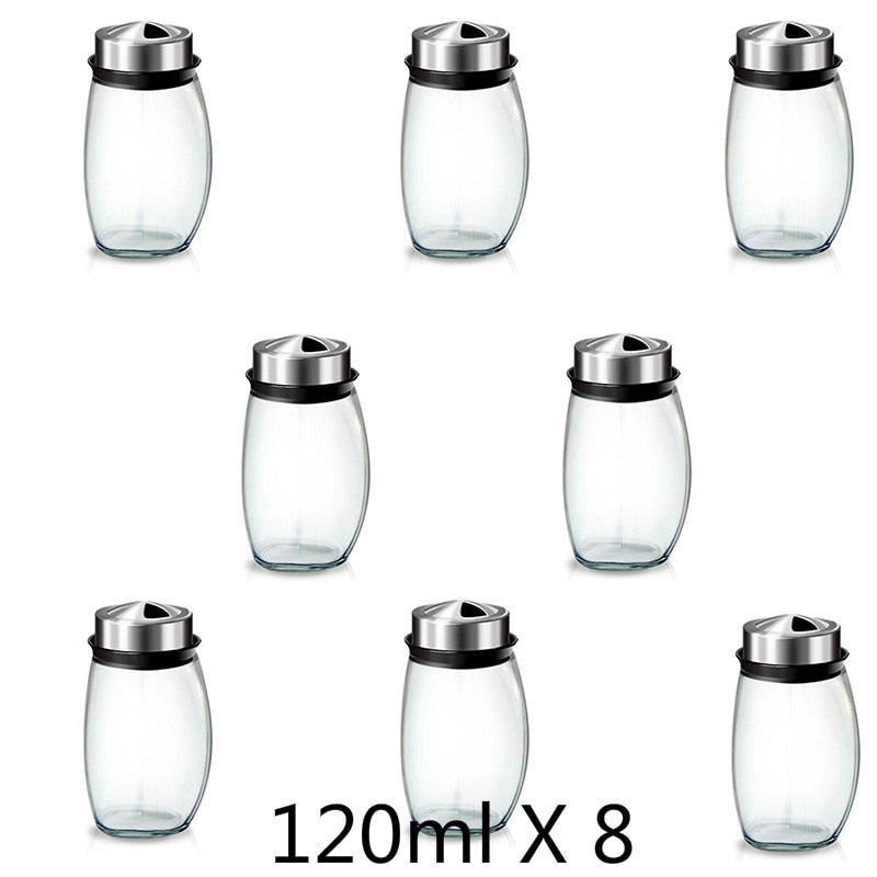 Rotating Cruet Condiment Seasoning Jars Set for Spices Pepper Sprays Bottles Salt Shakers Holder Kitchen Storage Rack Organizer eprolo