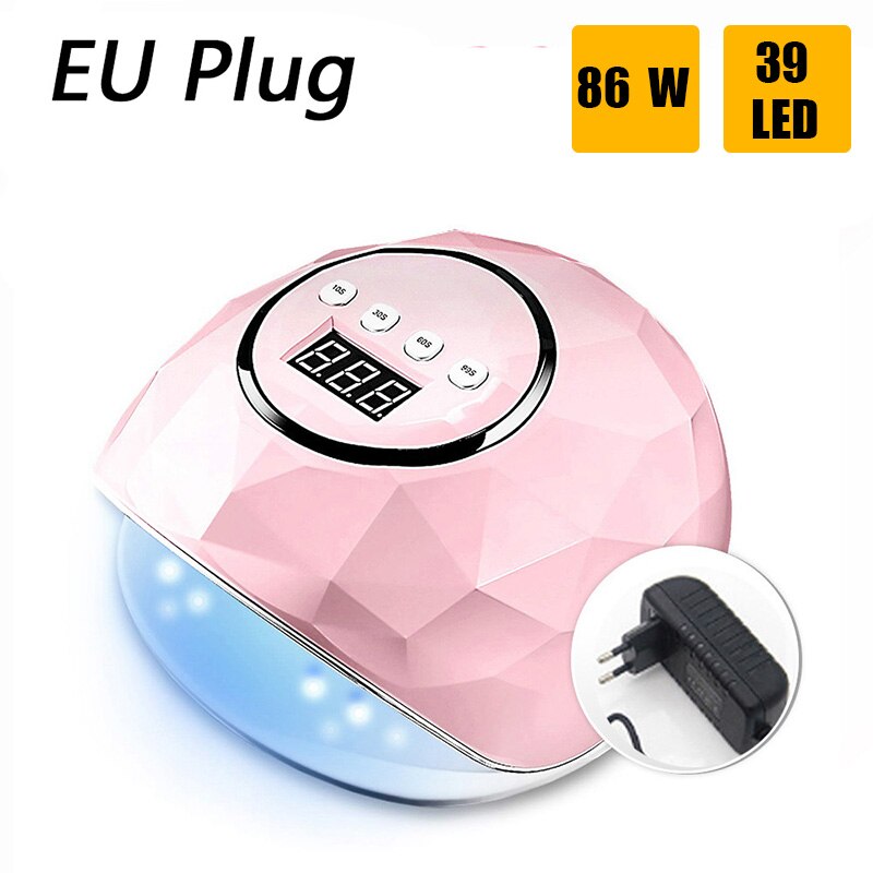 86W UV LED Lamp Nail Dryer For Nail Manicure With 39 PCS LEDs Fast Drying Nail Drying Lamp Curing Light eprolo