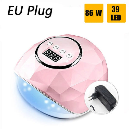 86W UV LED Lamp Nail Dryer For Nail Manicure With 39 PCS LEDs Fast Drying Nail Drying Lamp Curing Light eprolo