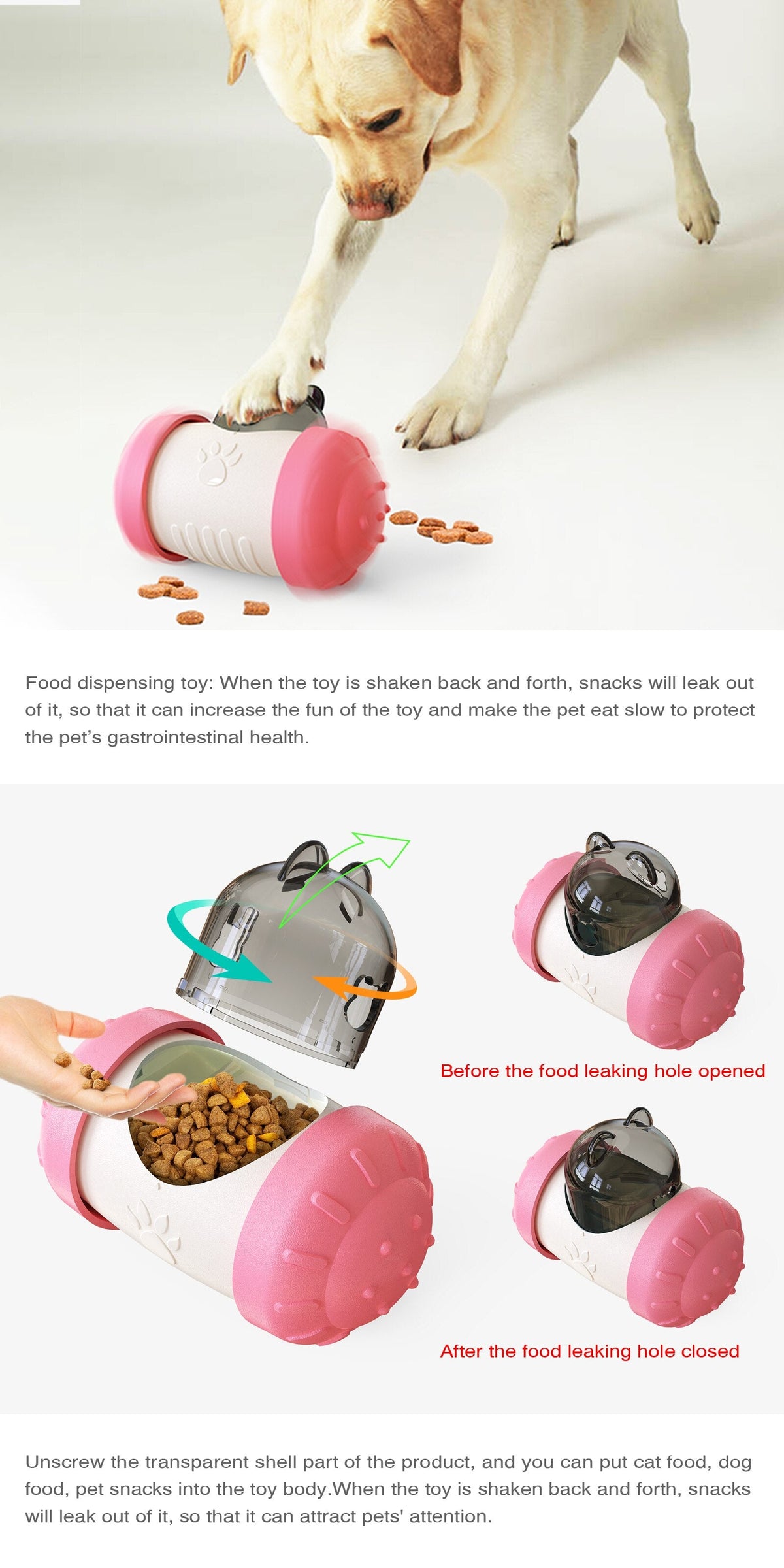 Interactive Toy For Pet Dog Toy Swing Car Toy Pet Food Spiller Puppies Kitten Training Educational Toys Pet Supplies eprolo