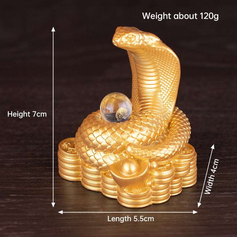 2025 Snake Year Resin Snake Decoration, Chinese Style Desktop Lucky Ornament - Smart Savvy