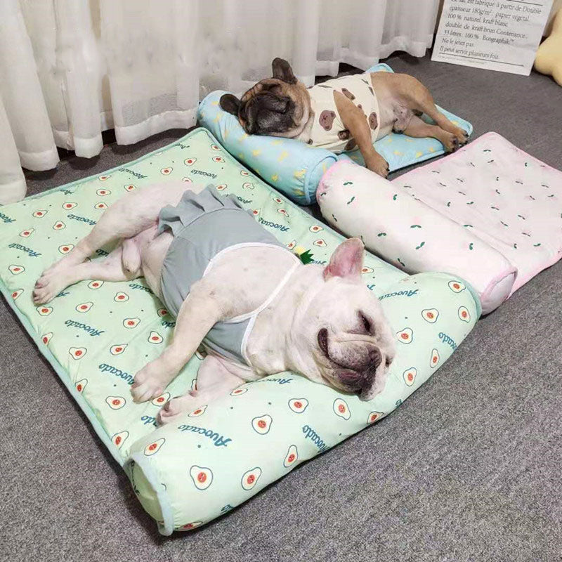 Cat dog pet ice pad summer autumn cooling heatstroke prevention sleeping mat fruit mat non-slip ice silk mat eprolo
