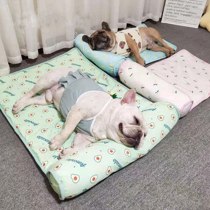 Cat dog pet ice pad summer autumn cooling heatstroke prevention sleeping mat fruit mat non-slip ice silk mat eprolo