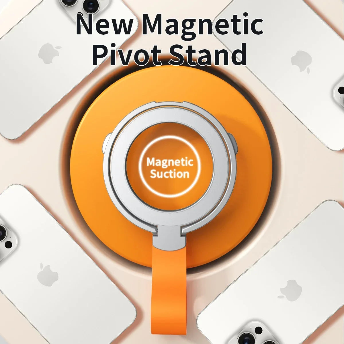 Magnetic Cell Phone Ring Holder for MagSafe Magnet Stand with Strap for IPhone 13 14 15 Samsung Mac Safe Removable Grip Bracket eprolo