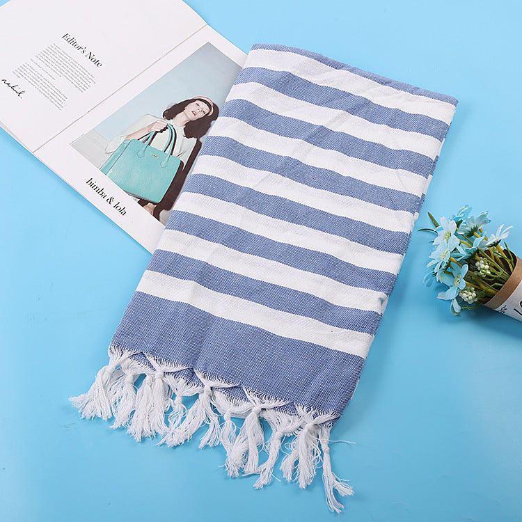 Turkish Beach Towel Striped Fringe Quick-Dry Large Size Cotton Bath Towel Multiple Styles Wholesale eprolo