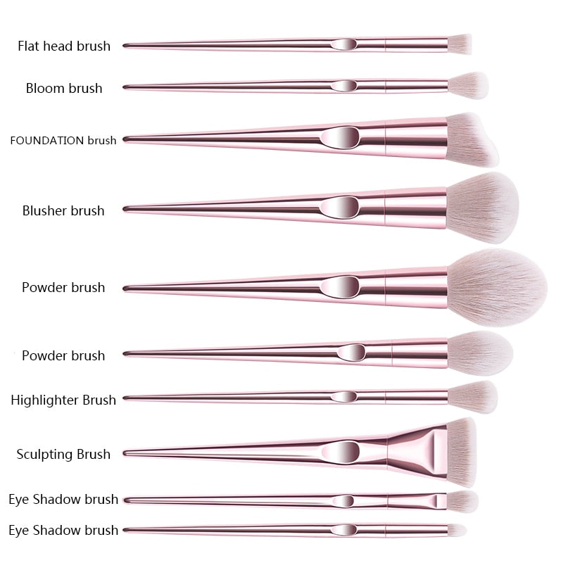 10Pcs Eye Makeup Brushes Set Eye Shadow Eyebrow Sculpting Power Brushes Facial Makeup Cosmetic Brush Tools eprolo