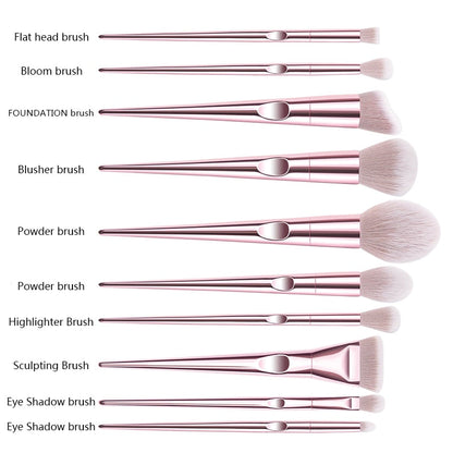 10Pcs Eye Makeup Brushes Set Eye Shadow Eyebrow Sculpting Power Brushes Facial Makeup Cosmetic Brush Tools eprolo