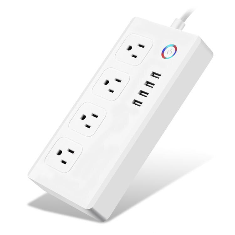 Smart Power Strip,WiFi Power Bar Multiple Outlet Extension Cord with 4 USB and 4 Individual Controlled AC Plugs by Tuya eprolo