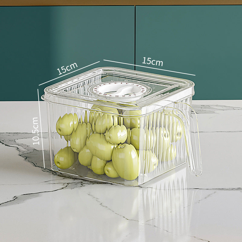 Refrigerator Storage Box Household Drainable Food Storage Box Sealed Storage Box With Handle Stacking Storage Box eprolo