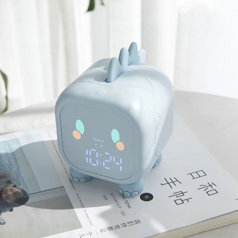 Fun Dragon Small Alarm Clock Creative Intelligent Night Light Desktop Clock Children Student Bedside Led Digital Electronic Clock eprolo