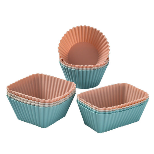 Silicone Muffin Cup Baking Square Round Square Thick Cake Mold Set cupcake eprolo