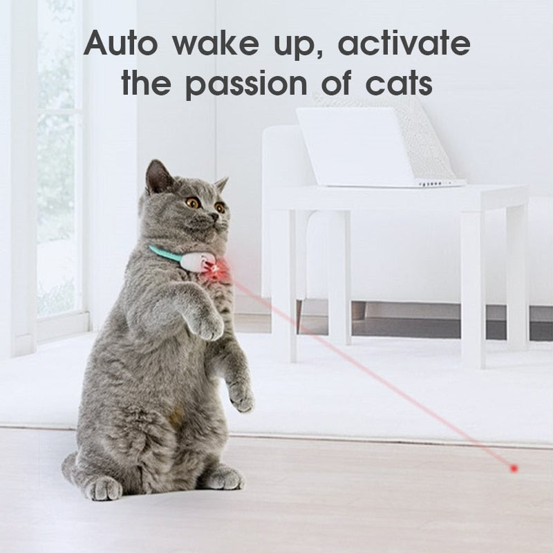 Automatic Cat Toy Smart Laser Teasing Cat Collar Electric USB Charging Kitten Amusing Toys Interactive Training Pet Items eprolo