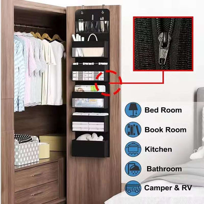 5 - Shelf Hanging Storage: Anti - Tilt, 5 large pockets. Good for bedroom, bathroom, living room (behind - door use). - Smart Savvy