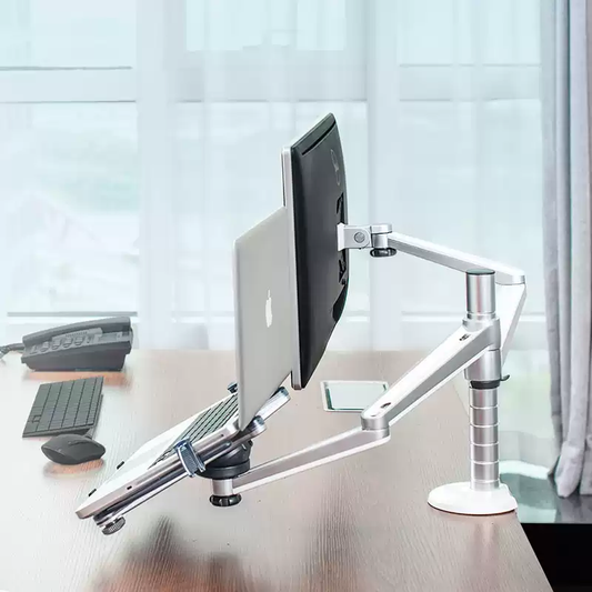 Monitor stand arm, laptop stand, double section arm, desktop computer display screen, aluminum alloy dual screen office eprolo