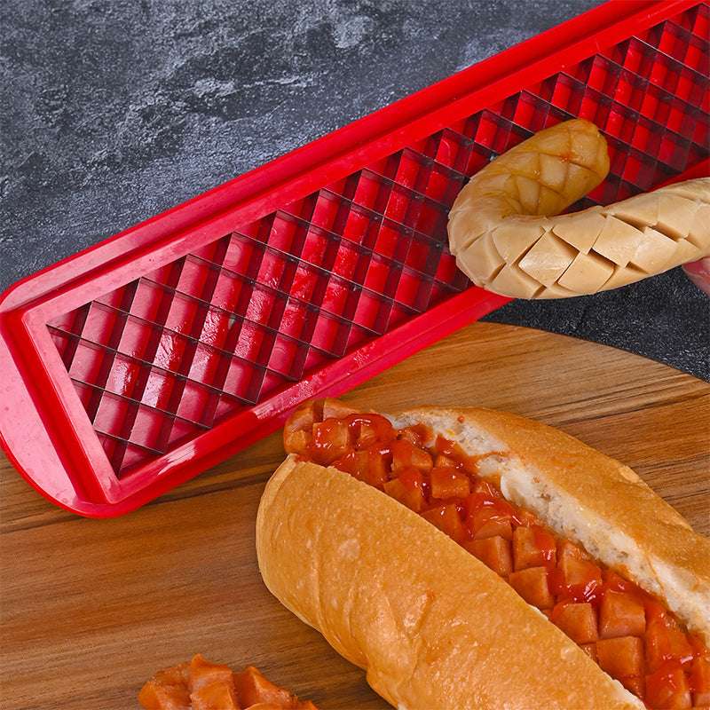 Cross - Groove Sausage & Hot Dog Slicer: Precision Mesh, Ideal Kitchen Accessory - Smart Savvy