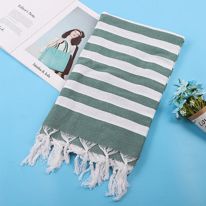 Turkish Beach Towel Striped Fringe Quick-Dry Large Size Cotton Bath Towel Multiple Styles Wholesale eprolo