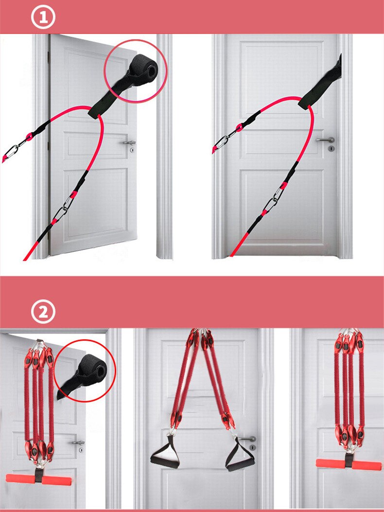 11Pcs Multifunction Sit-up Resistance Band 4-Tube Latex Elastic Yoga Pull Rope Expander Fitness Equipment eprolo