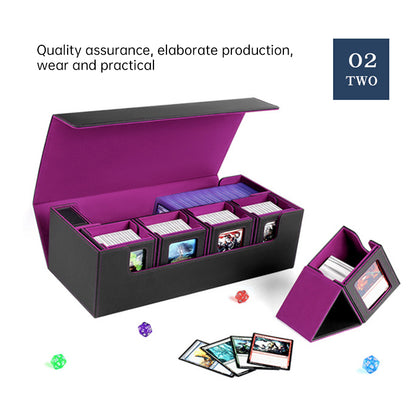 PU Leather Trading Cards Storage Box, holds 600+ cards, for Magic Game Cards, with magnetic closure and for commander decks - Smart Savvy