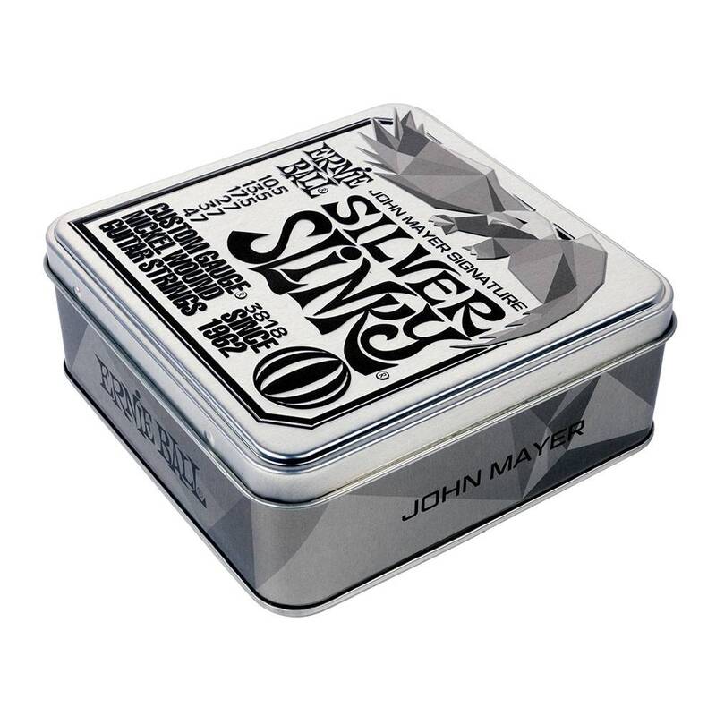 Ernie Ball John Mayer Silver Slinky Nickel Wound Electric Guitar Strings 3-Pack Tin - 10.5-47 Gauge - Smart Savvy