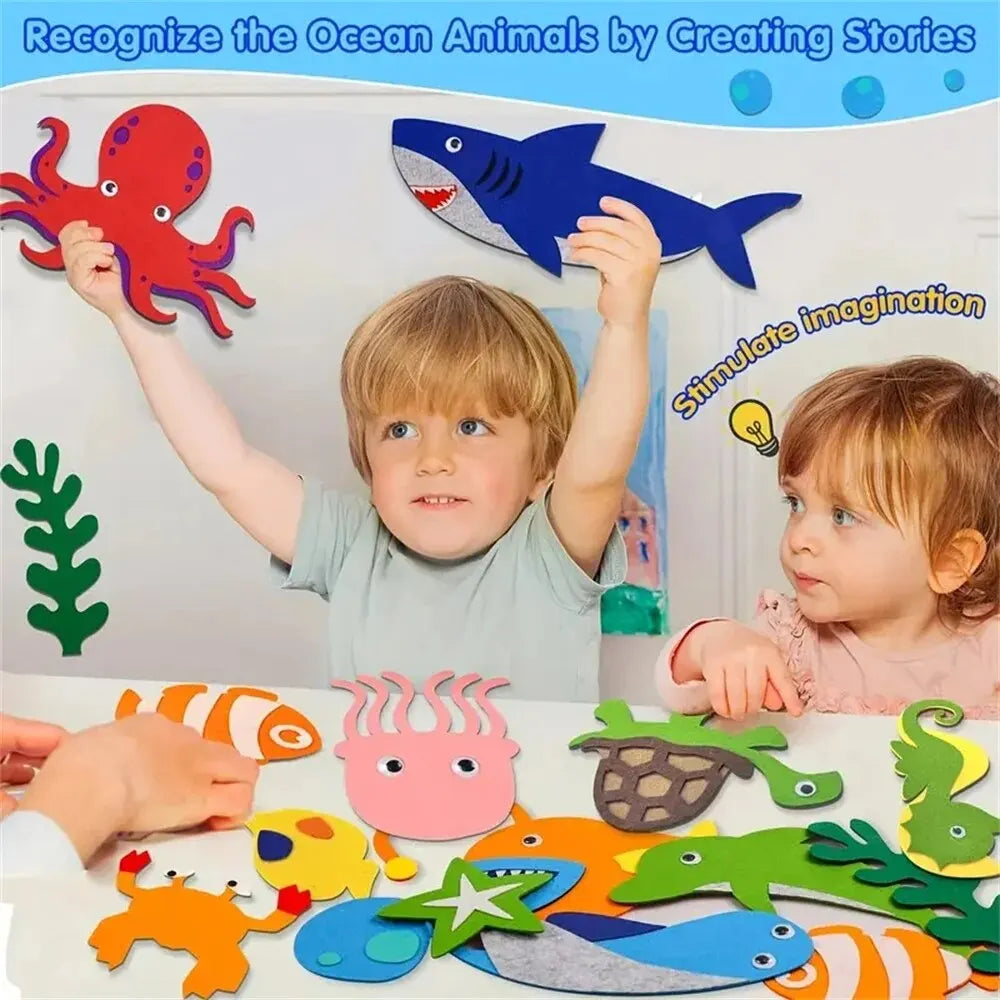 Felt Board Stories Set Montessori Ocean Farm Animal Family Interactive Preschool Education Early Learning Toddlers Toys eprolo