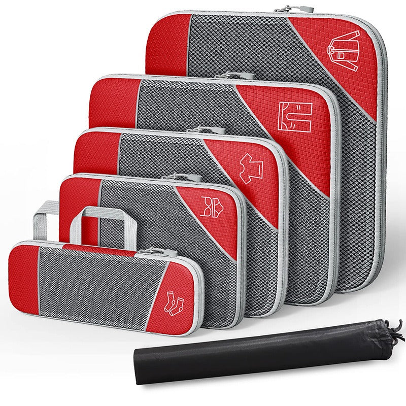 Travel Compressible Storage Bag Storage Bag Set with Shoe Bag Mesh Visual Luggage Storage Organizing Storage Bag eprolo