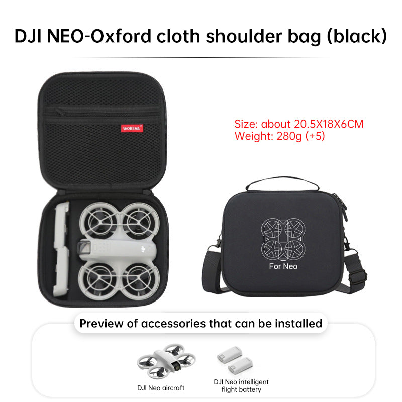 Protective grey hard case for DJI Neo. Two-way zipper, compact, for travel & protection. (Case only) - Smart Savvy
