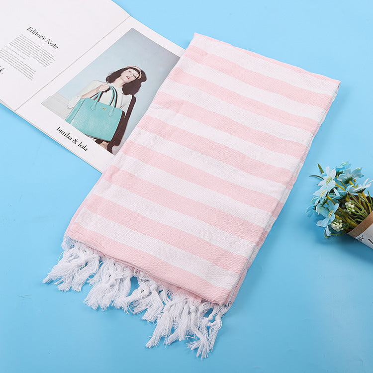 Turkish Beach Towel Striped Fringe Quick-Dry Large Size Cotton Bath Towel Multiple Styles Wholesale eprolo
