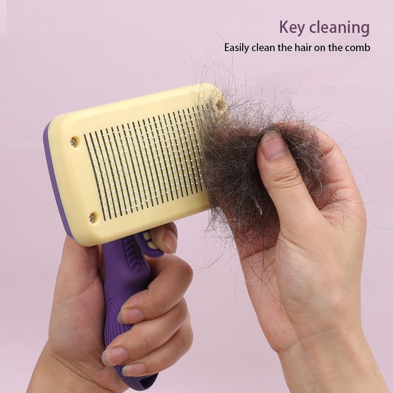 Pet Products Cat Automatic Hair Removal Comb Knot Removal Pet Comb One Button Hair Removal Comb eprolo