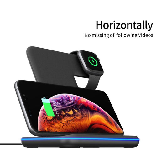 3 In 1 Mobile Phone Watch Headset Wireless Charger Stand For iPhone Airpods iWatch 1 2 3 4 Wireless Charging eprolo