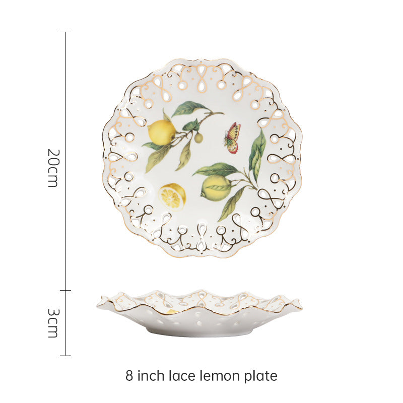 European - style Elegant Lemon Espresso Cups Set: Includes Tea Cups, Saucers, Ceramic Mugs, and a Dessert Plate - Smart Savvy