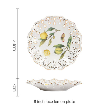 European - style Elegant Lemon Espresso Cups Set: Includes Tea Cups, Saucers, Ceramic Mugs, and a Dessert Plate - Smart Savvy