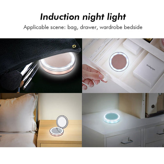 LED Lighted Vanity Travel Makeup Mirror Foldable Compact USB Charging Cosmetic Makeup Mirror Light Beauty Tools eprolo