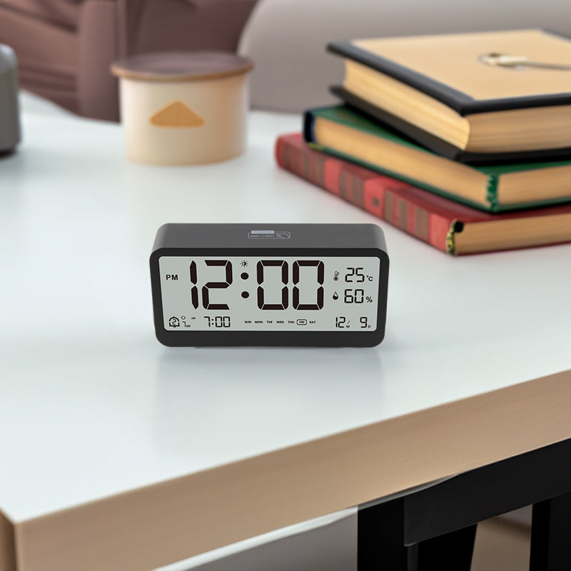 Multifunctional Digital Clock: Adjustable LED Brightness, Temp & Humidity Display, Dual - Mode Alarm, for Bedside or Desk - Smart Savvy