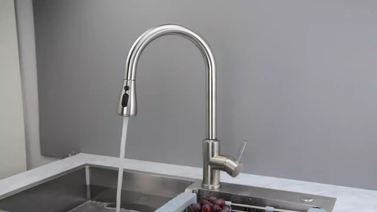 304 stainless steel kitchen faucet, hot and cold water pull-out vegetable basin sink faucet eprolo