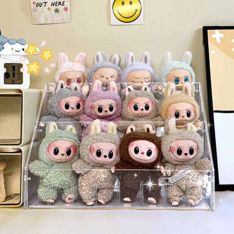 Spacious 3-Layer Display Shelf for Labubu Dolls and Handmade Blind Boxes, Stepped Transparent Acrylic Storage Solution - Smart Savvy