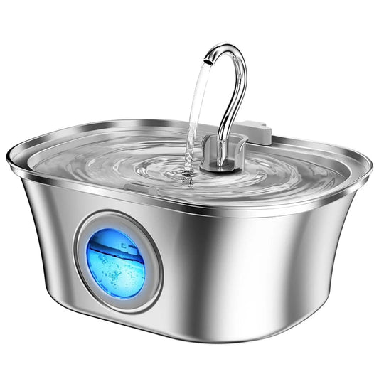 3.2L  Cat Water Fountain With Water Level Window,Stainless Steel Automatic Pet Water Fountain,Dog Water Dispenser Durable  USB eprolo