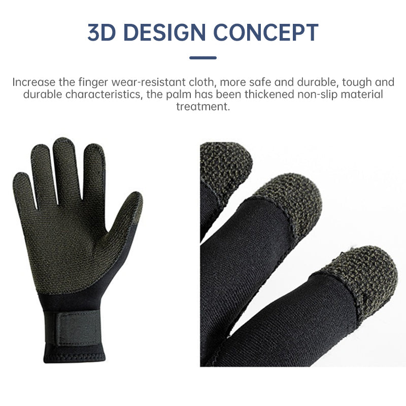 3/5mm Thick Kevlar Diving Gloves. Scratch-proof, for fish hunting, deep dive, spearfishing & skiing. - Smart Savvy
