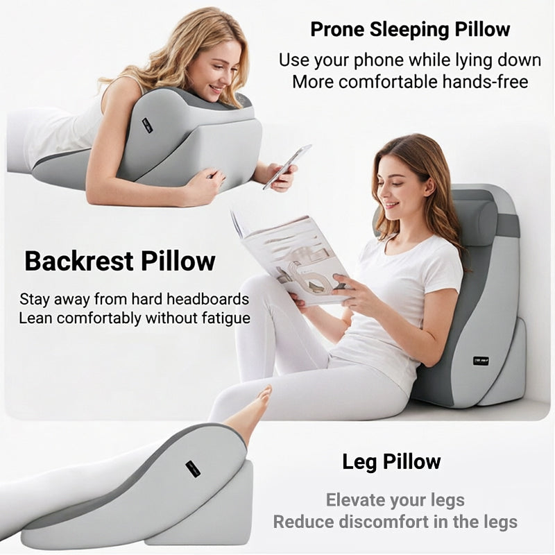 Large Memory Foam Reading Pillow - Adjustable Bed Backrest for Gaming, TV, Work & Relaxation eprolo