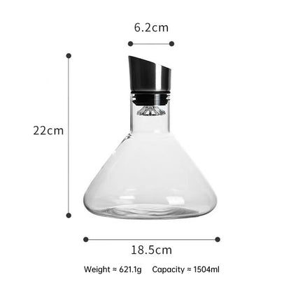1500ML Hand - blown Crystal Wine Decanter with Built - in Aerator Pourer, ideal for red wine. - Smart Savvy