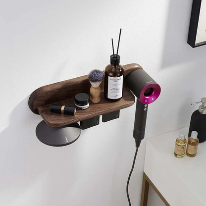 Wall Mount Hair Dryer Holder for Dyson Supersonic Hair Dryer Walnut Beech Wood Hair Dryer Bracket eprolo